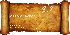 Zilahi Kabos névjegykártya
